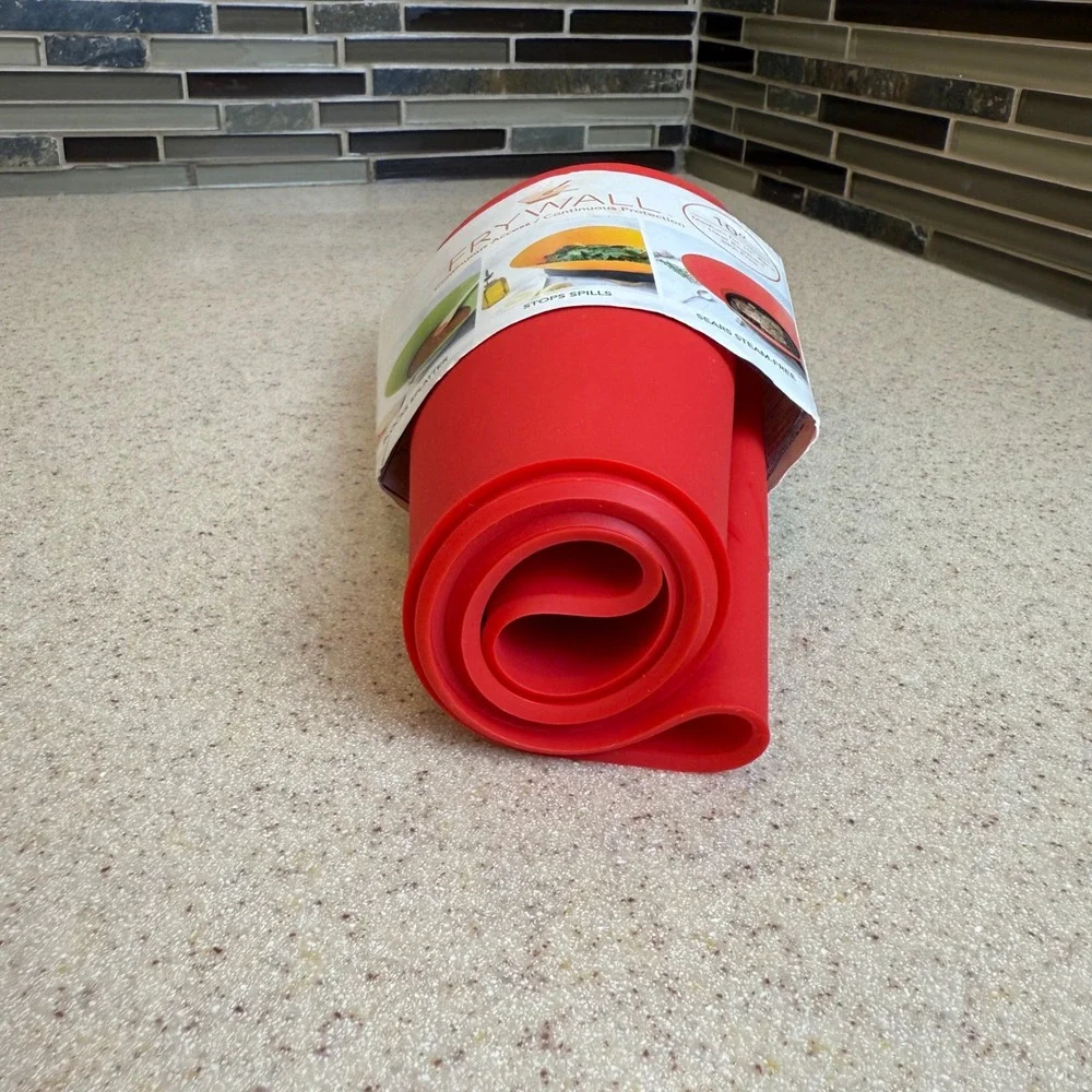NEW Frywall 10 Inch Silicone Splatter Guard Red Medium for 10